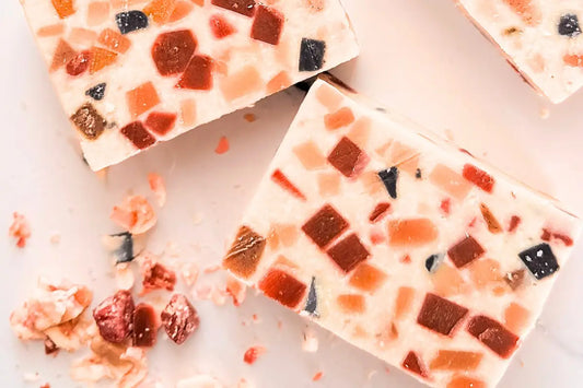 Handcrafted terrazzo soap made from zero-waste soap offcuts by Me Time Soaps UAE