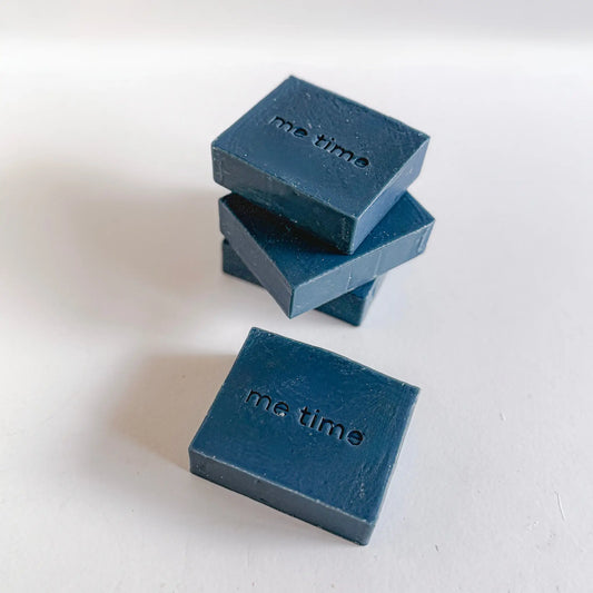 Natural Indigo soap bar with almond oil and essential oils by Me Time Soaps for summer skin balance